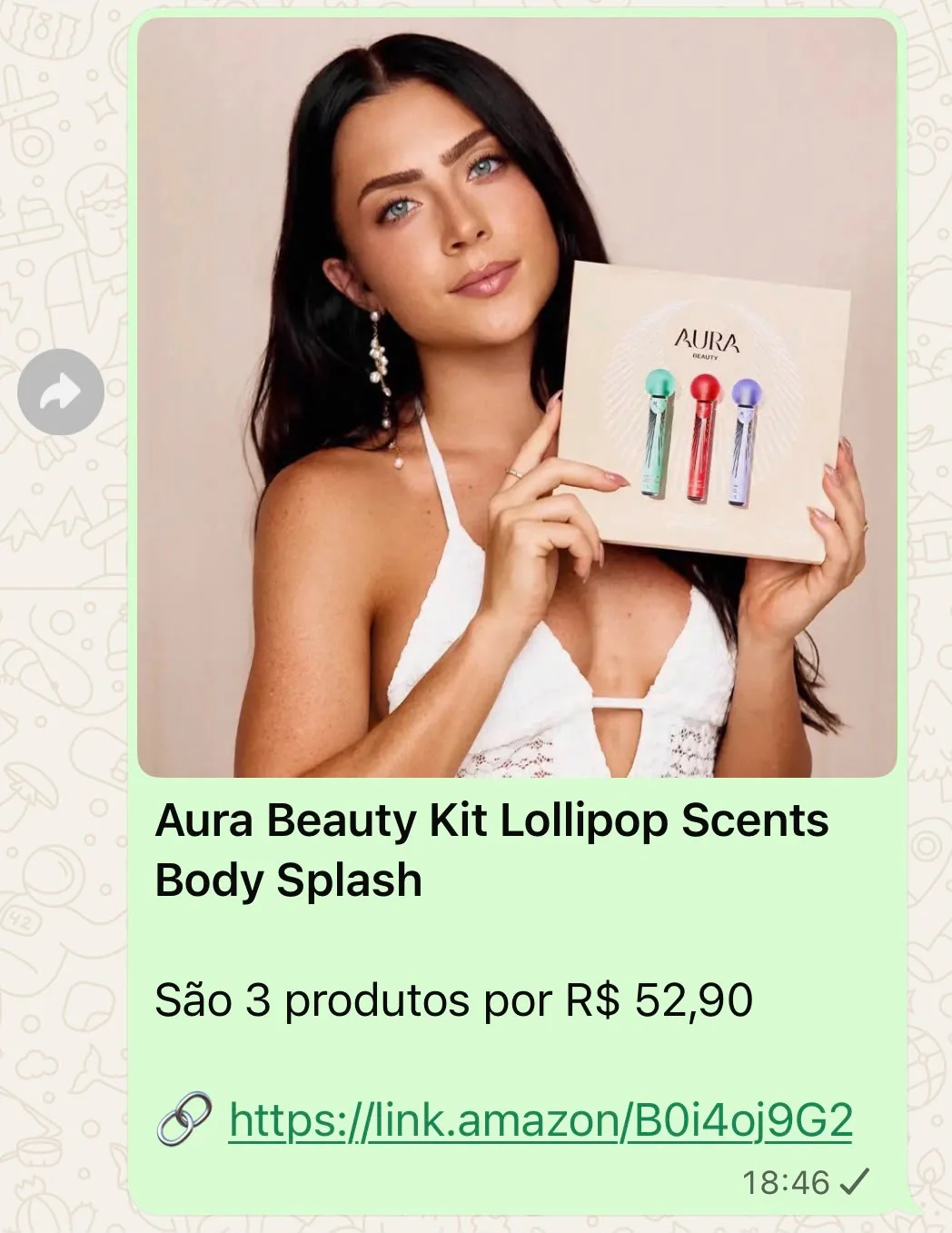 Print da oferta Aura Beauty Kit Lollipop Scents Body Splash: três produtos por R$ 52,90